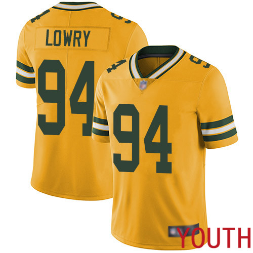 Green Bay Packers Limited Gold Youth #94 Lowry Dean Jersey Nike NFL Rush Vapor Untouchable->women nfl jersey->Women Jersey